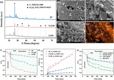 Biomimetic synthesis technology for preparation of Fe3O4-encapsulated biochar using in highly efficient peroxodisulfate activation